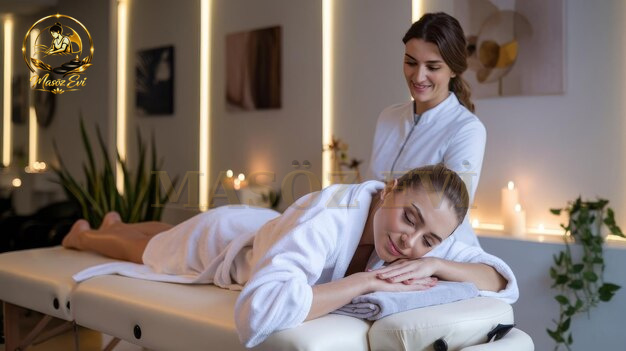 Ev ortamında masaj için sakin bir alanı temsil eden görsel